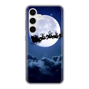 Чехол Санта Клаус для Samsung Galaxy S24 (Санта - луна)