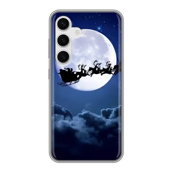 Чехол с рисунком «Санта - луна» для Samsung Galaxy S24 Чехол с рисунком «Санта - луна» для Samsung Galaxy S24