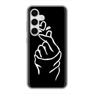 Чохол (Знак сердечка) для Samsung Galaxy S24 (Сердечко на чорному)