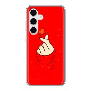 Чохол (Знак сердечка) для Samsung Galaxy S24 (Сердечко на червоному)