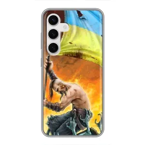Чехол с картинкой (Патриотический КОЗАК) на Samsung Galaxy S24 (Сильный Козак)