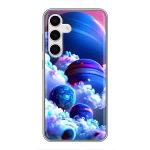 Чехлы КОСМОС для Samsung Galaxy S24 (Синие планеты)