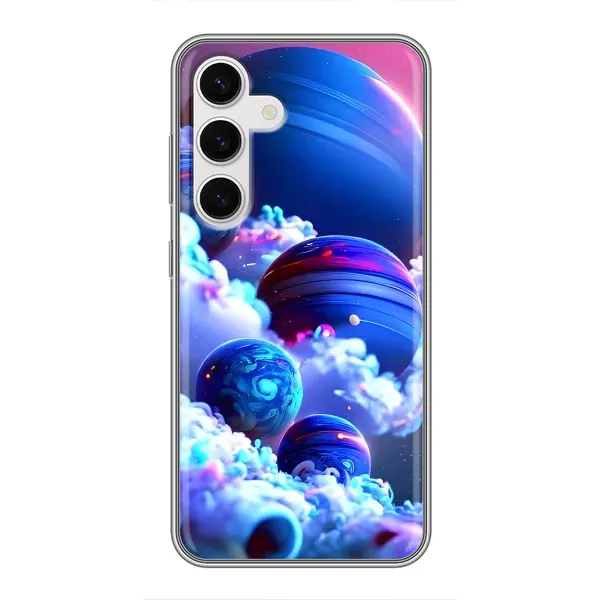 Чехол с рисунком «Синие планеты» для Samsung Galaxy S24 Чехол с рисунком «Синие планеты» для Samsung Galaxy S24