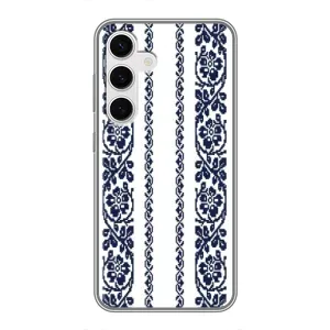 Силиконовый Чехол на Samsung Galaxy S24 с картинкой Вышиванки (Синяя вышиванка)