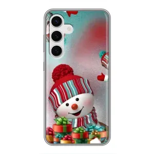 Чехлы на Новый Год Samsung Galaxy S24 (Снеговик в шапке)