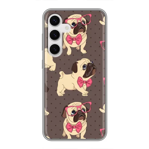 Чехол с рисунком «Собачки Мопсики» для Samsung Galaxy S24 Чехол с рисунком «Собачки Мопсики» для Samsung Galaxy S24