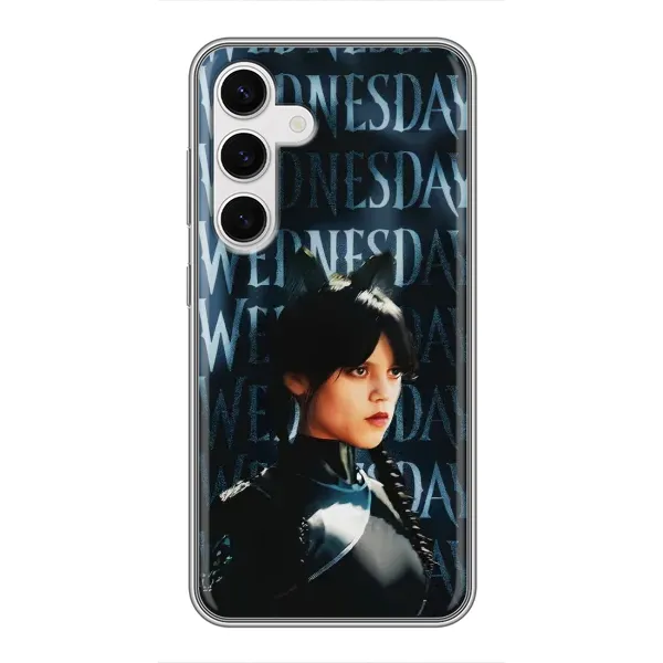 Чехол с рисунком «Уэнздей с ушками» для Samsung Galaxy S24 Чехол с рисунком «Уэнздей с ушками» для Samsung Galaxy S24