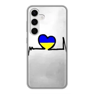 Силиконовый Чехол на Samsung Galaxy S24 (Я-Украина) (Украинская кардиограмма)
