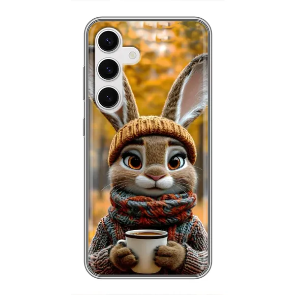 Чехол с рисунком «Зайчик с кофе» для Samsung Galaxy S24 Чехол с рисунком «Зайчик с кофе» для Samsung Galaxy S24