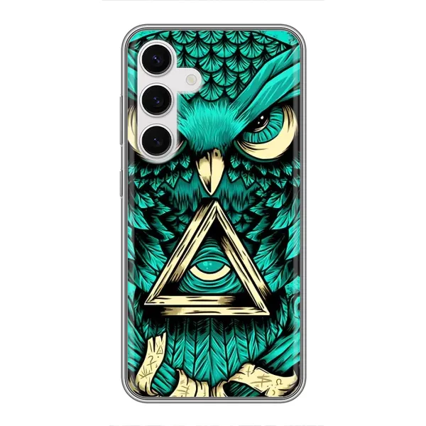 Чехол с рисунком «Зеленая сова» для Samsung Galaxy S24 Чехол с рисунком «Зеленая сова» для Samsung Galaxy S24