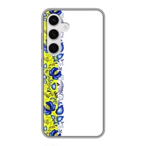 Силиконовый Чехол на Samsung Galaxy S24 с картинкой Вышиванки (Желто-синяя вышиванка)