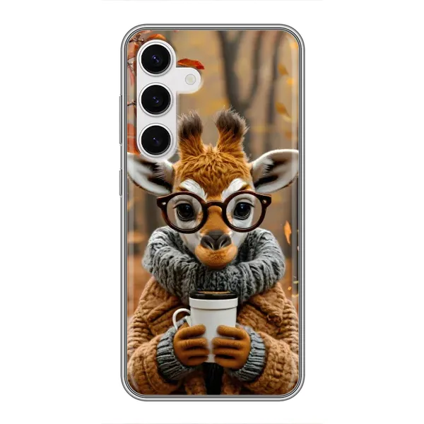 Чехол с рисунком «Жираф с кофе» для Samsung Galaxy S24 Чехол с рисунком «Жираф с кофе» для Samsung Galaxy S24
