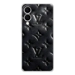 Текстурный Чехол Louis Vuitton для Сamsung Гэлэкси С25 Эдж (Черный ЛВ)