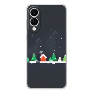 Силиконовый бампер на рождество для Samsung Galaxy S25 Edge (Город зимний)