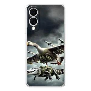 Чехол с мемами тралалело тралала для Samsung Galaxy S25 Edge (Гусини и крокодило)