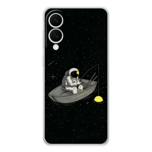 Силиконовый Чехол с принтом "Космонавты" на Samsung Galaxy S25 Edge (Космонавт на рыбалке)