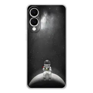 Силиконовый Чехол с принтом "Космонавты" на Samsung Galaxy S25 Edge (Космонавт романтик)