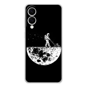 Силиконовый Чехол с принтом "Космонавты" на Samsung Galaxy S25 Edge (Космонавт)