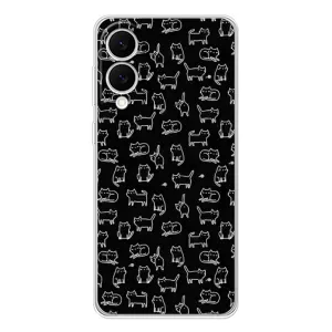 Чехол на тематику: Коты для Samsung Galaxy S25 Edge (Котики на черном)