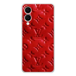 Текстурный Чехол Louis Vuitton для Сamsung Гэлэкси С25 Эдж (Красный ЛВ)