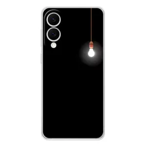 Чехол с картинками на черном фоне для Samsung Galaxy S25 Edge (Лампочка)