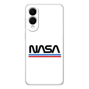 Силиконовый бампер с принтом "Наса" на Samsung Galaxy S25 Edge (NASA на белом фоне)