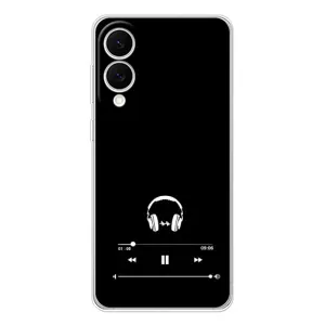 Чехол с картинками на черном фоне для Samsung Galaxy S25 Edge (Плеер)