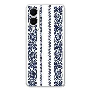 Силиконовый Чехол на Samsung Galaxy S25 Edge с картинкой Вышиванки (Синяя вышиванка)