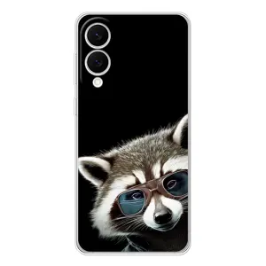 Силиконовый Чехол с Енотами на Samsung Galaxy S25 Edge (Стильный Енот)
