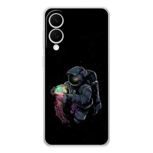 Силиконовый Чехол с принтом "Космонавты" на Samsung Galaxy S25 Edge (В руках земля)