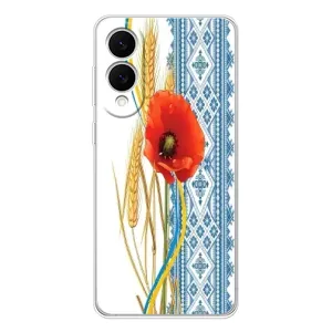 Силиконовый Чехол на Samsung Galaxy S25 Edge с картинкой Вышиванки (Вышиванка с цветком)