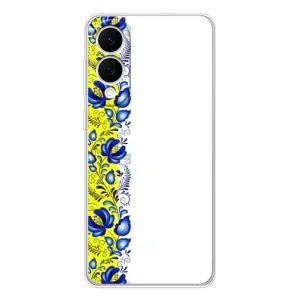 Силиконовый Чехол на Samsung Galaxy S25 Edge с картинкой Вышиванки (Желто-синяя вышиванка)