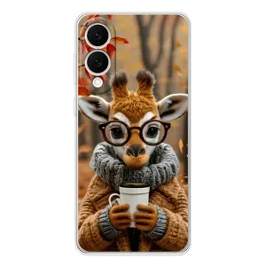 Печатный чехол «Зверята с кофе» для Samsung Galaxy S25 Edge (Жираф с кофе)