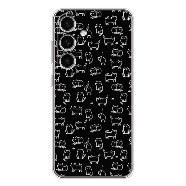 Чехол с рисунком «Котики на черном» для Samsung Galaxy S25 FE Чехол с рисунком «Котики на черном» для Samsung Galaxy S25 FE