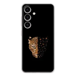 Чехол с леопардовым принтом на Samsung Galaxy S25 FE (Леопард на черном)