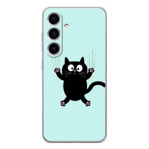 Силіконовий чохол з котиком для Samsung Galaxy S25 FE (Падаючий кіт)