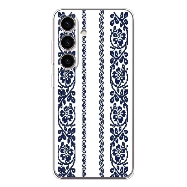 Чехол с рисунком «Синяя вышиванка» для Samsung Galaxy S25 FE Чехол с рисунком «Синяя вышиванка» для Samsung Galaxy S25 FE