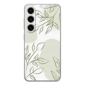 Чехол цветочный дизайн для Samsung Galaxy S25 FE (Зелёный дизайн)