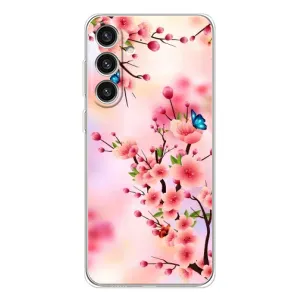 Чехол с принтом САКУРЫ на Samsung Galaxy S25 Plus (Бабочки на сакуре)
