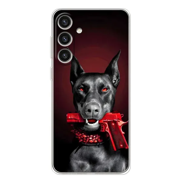 Чехол с рисунком «Доберман злой» для Samsung Galaxy S25 Plus Чехол с рисунком «Доберман злой» для Samsung Galaxy S25 Plus