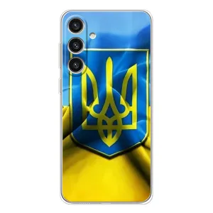 Чехол с картинкой (Патриотический ГЕРБ) на Samsung Galaxy S25 Plus (Герб и Флаг Украины)