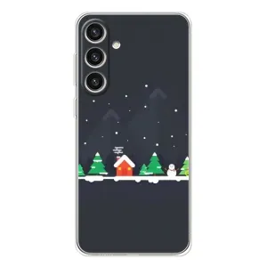 Силиконовый бампер на рождество для Samsung Galaxy S25 Plus (Город зимний)