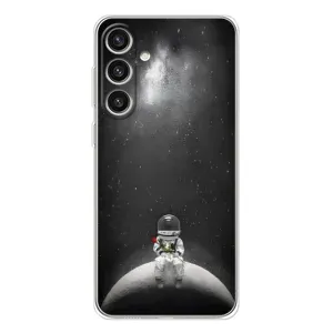 Силиконовый Чехол с принтом "Космонавты" на Samsung Galaxy S25 Plus (Космонавт романтик)