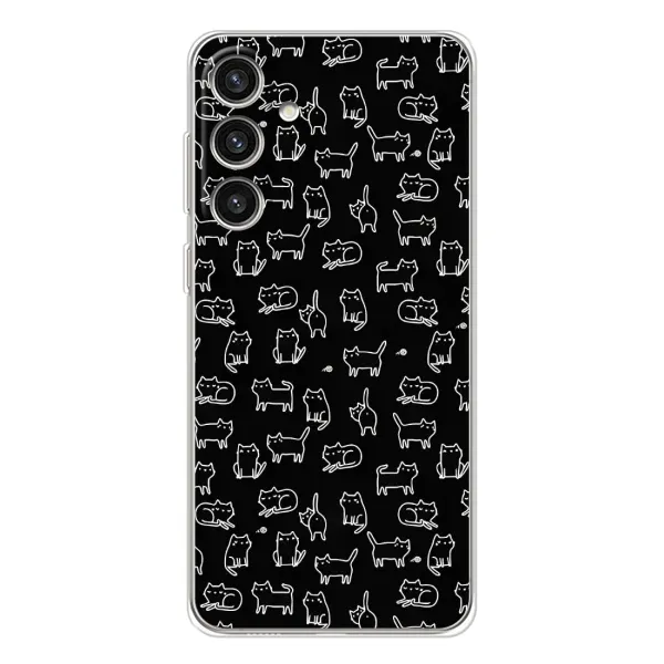 Чехол с рисунком «Котики на черном» для Samsung Galaxy S25 Plus Чехол с рисунком «Котики на черном» для Samsung Galaxy S25 Plus