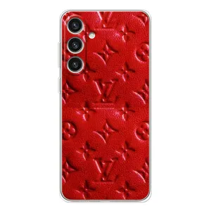 Текстурный Чехол Louis Vuitton для Галакси М25 Плюс (Красный ЛВ)