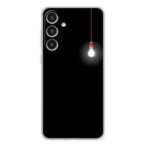 Чохол з картинками на чорному фоні для Samsung Galaxy S25 Plus (Лампочка)