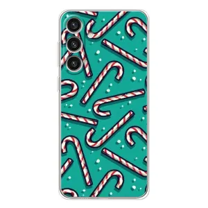 Силиконовый бампер на рождество для Samsung Galaxy S25 Plus (Леденцы)