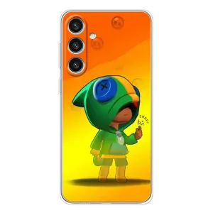 Чехол Бравл Старс для Samsung Galaxy S25 Plus (LEON в кофте)