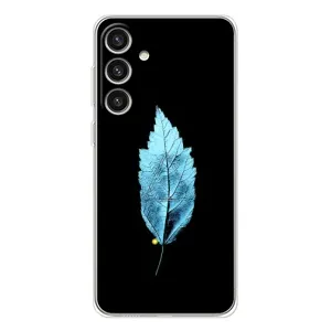 Чохол з картинками на чорному фоні для Samsung Galaxy S25 Plus (Листя)