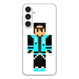 Чохли для Samsung Galaxy S25 Plus (Персонажі МайнКрафт) (Хлопчик у блакитному)